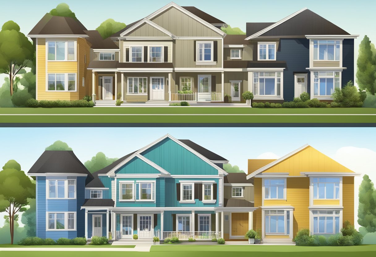 A comparison of a new and old single-family home